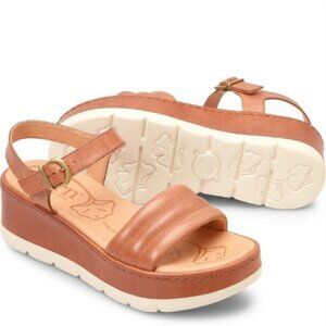 Born Women's Faro Leather Ankle Strap Platform Sandals Women's Size 11 Tan